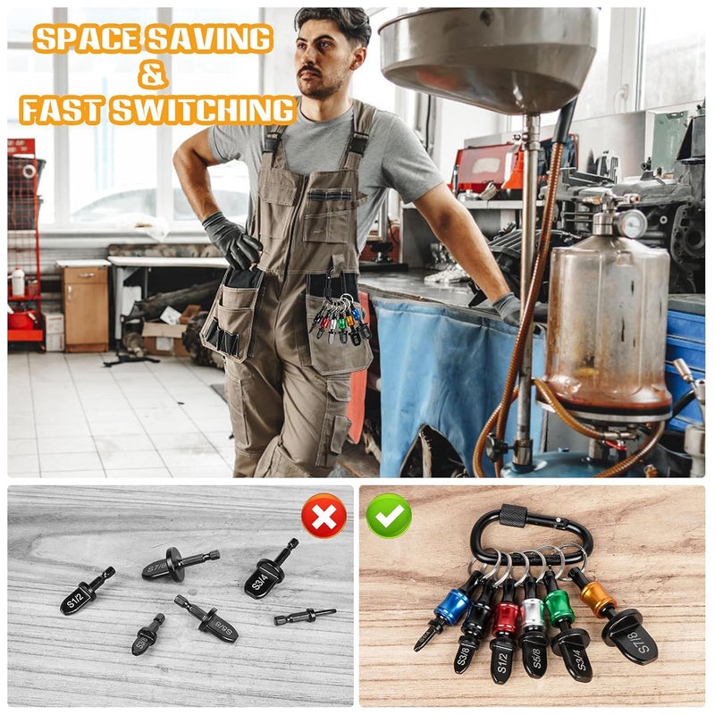 Aoebwpwi 12PCS Swage Tool HVAC Repairing Set with Bit Holders, Air Conditioner Copper Tube Expander Swaging Tool Drill Bit Copper Pipe Swage, 1/4'', 3/8'',1/2'',5/8'',3/4'',7/8'' Bits Set (12PCS) - Image 2
